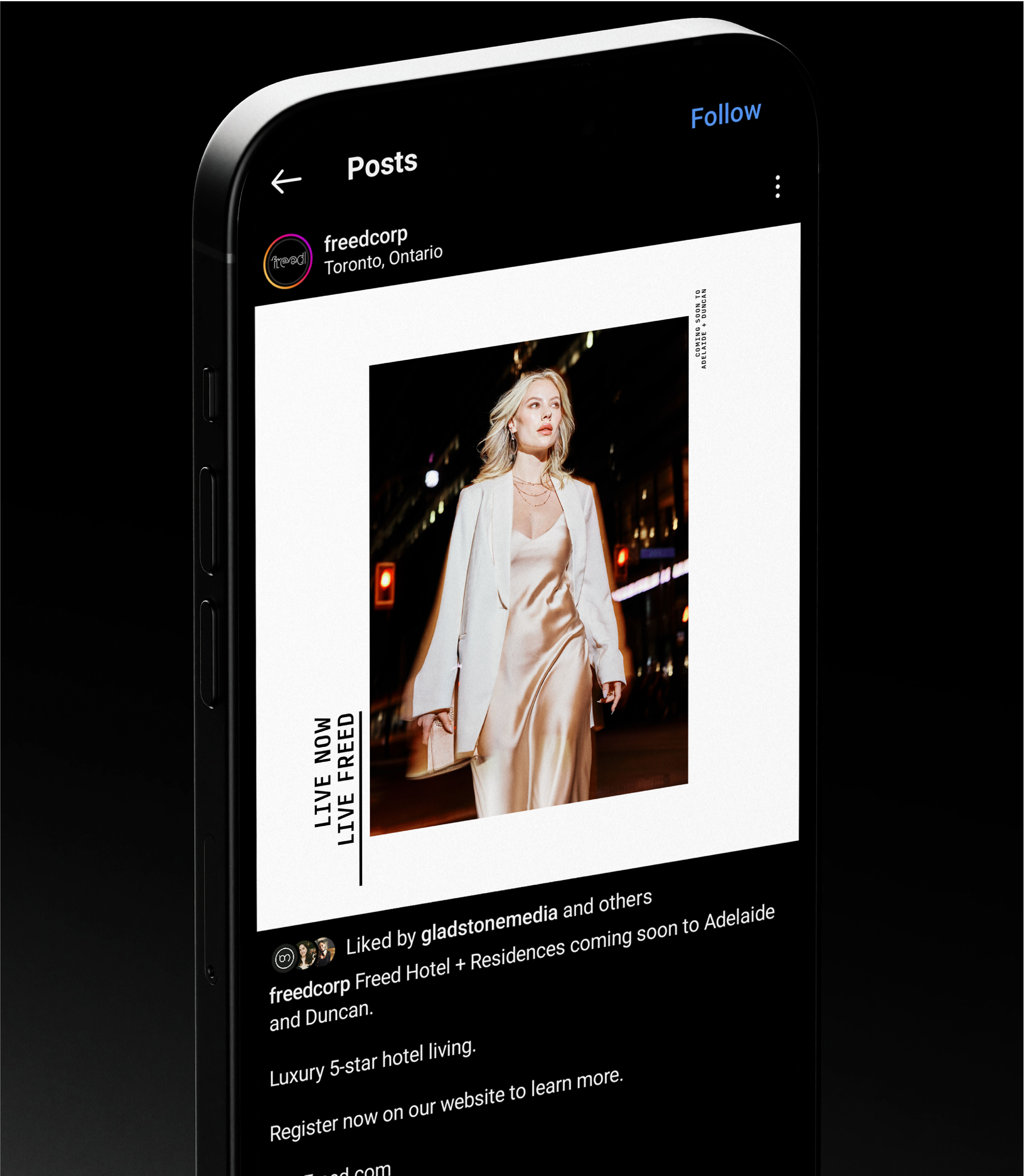 NY Digital Awards Winner - Freed Hotel and Residences Social Campaign