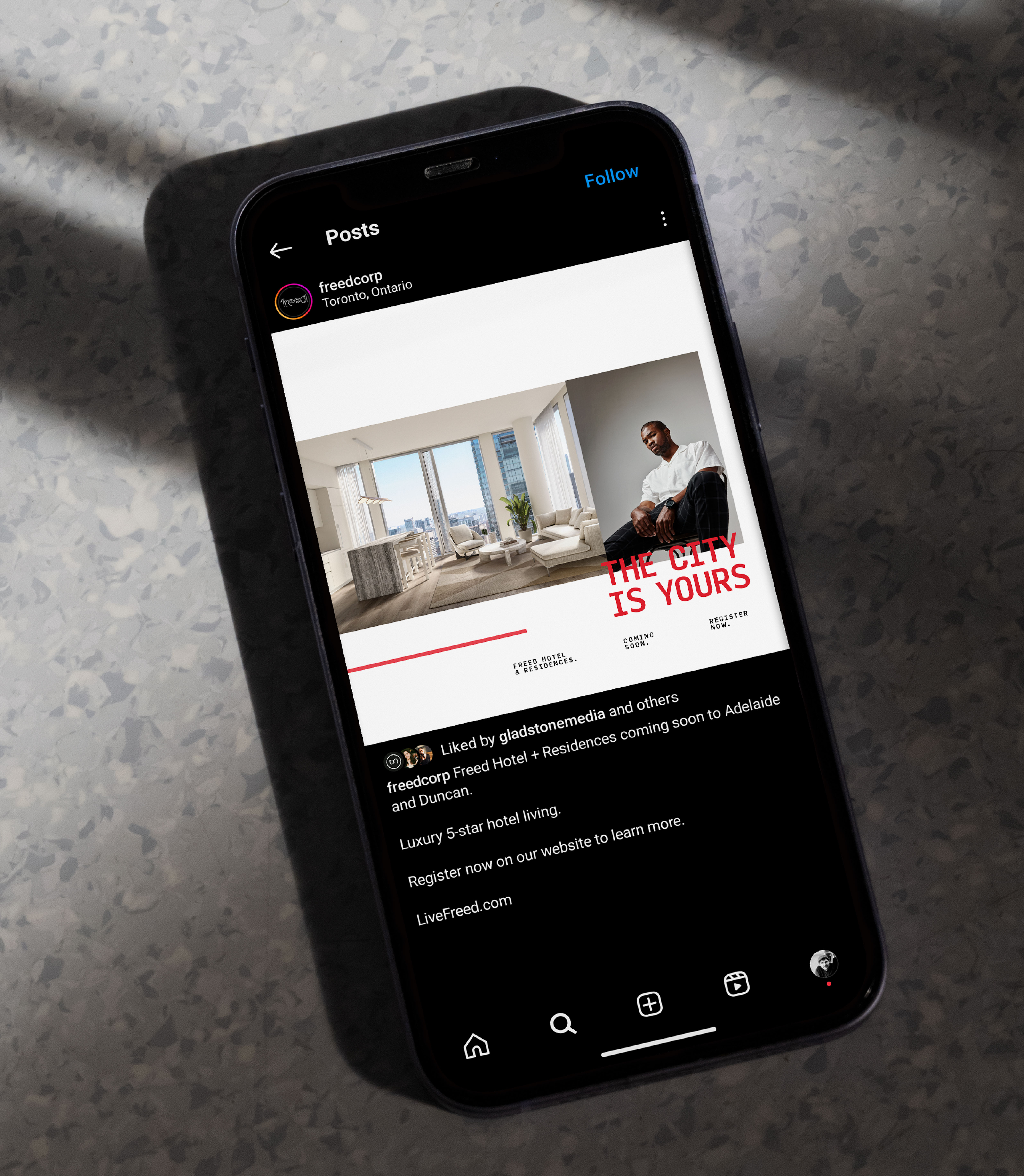 NY Digital Awards Winner - Freed Hotel and Residences Social Campaign