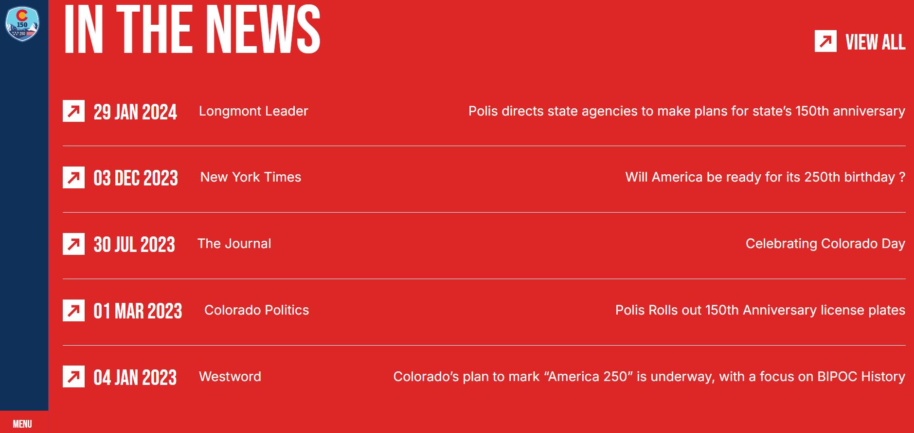 NY Digital Awards Winner - Colorado 150 America 250