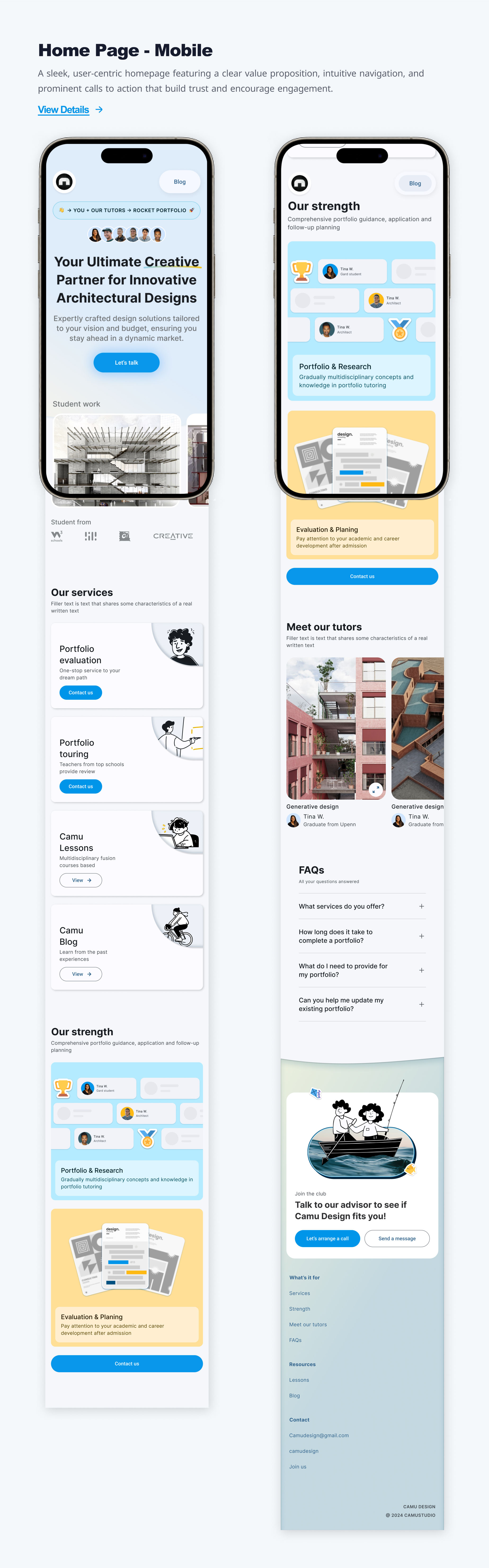 NY Digital Awards Winner - Camp Design: Portfolio Coaching and Community Hub