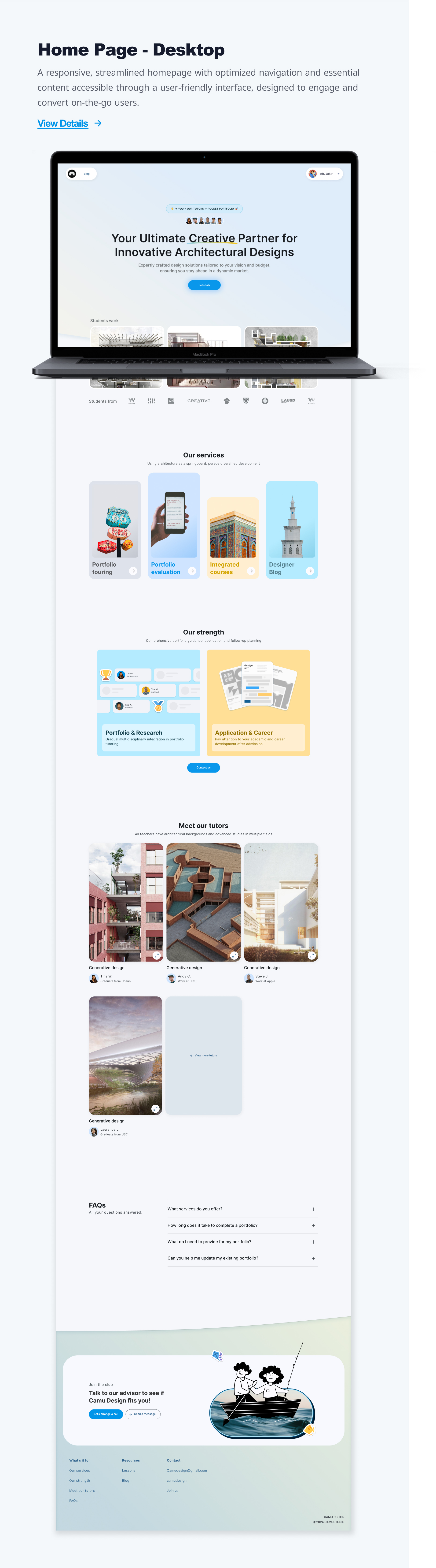 NY Digital Awards Winner - Camp Design: Portfolio Coaching and Community Hub