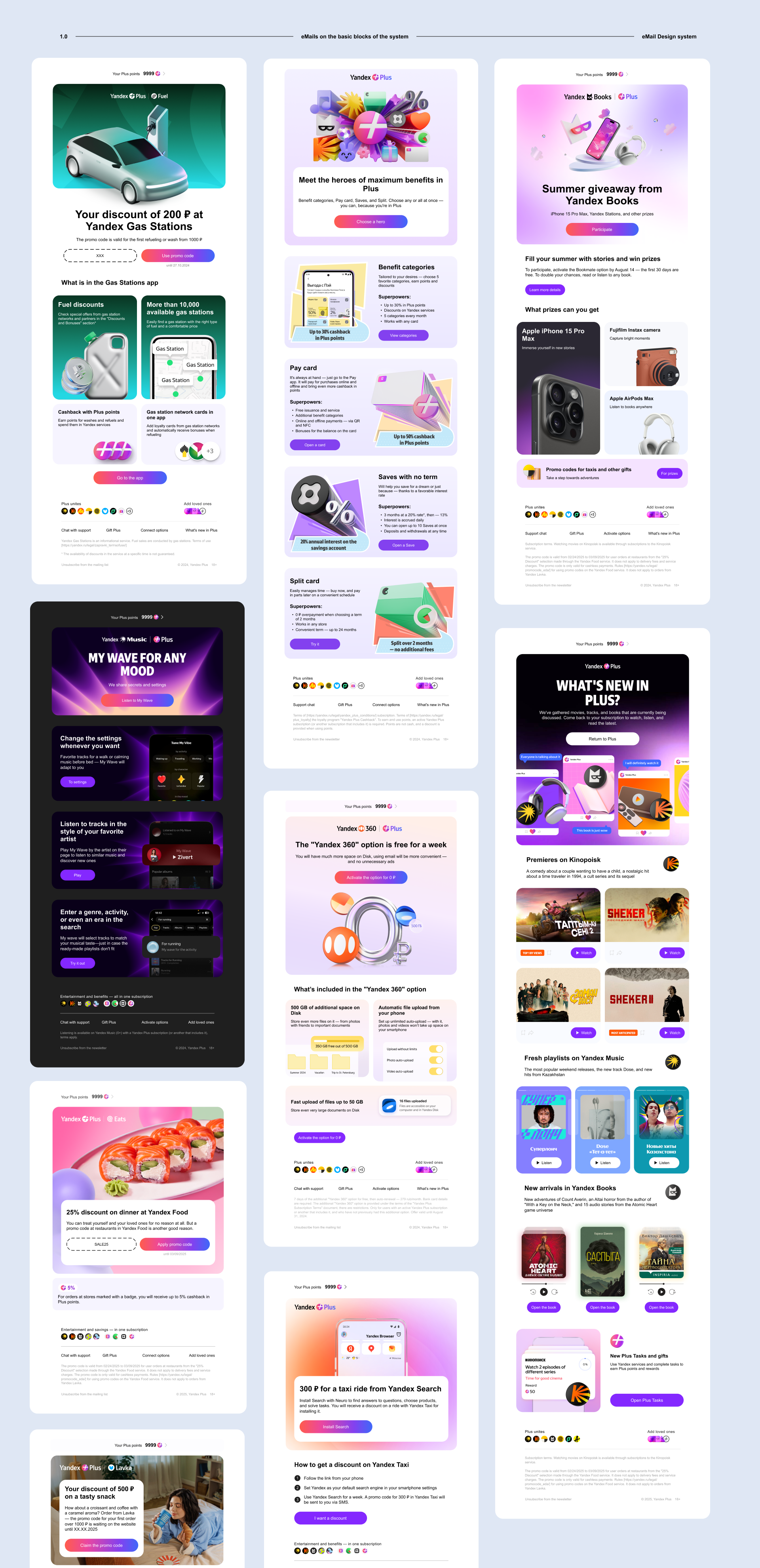 NY Digital Awards Winner - Yandex Plus eMail Design System