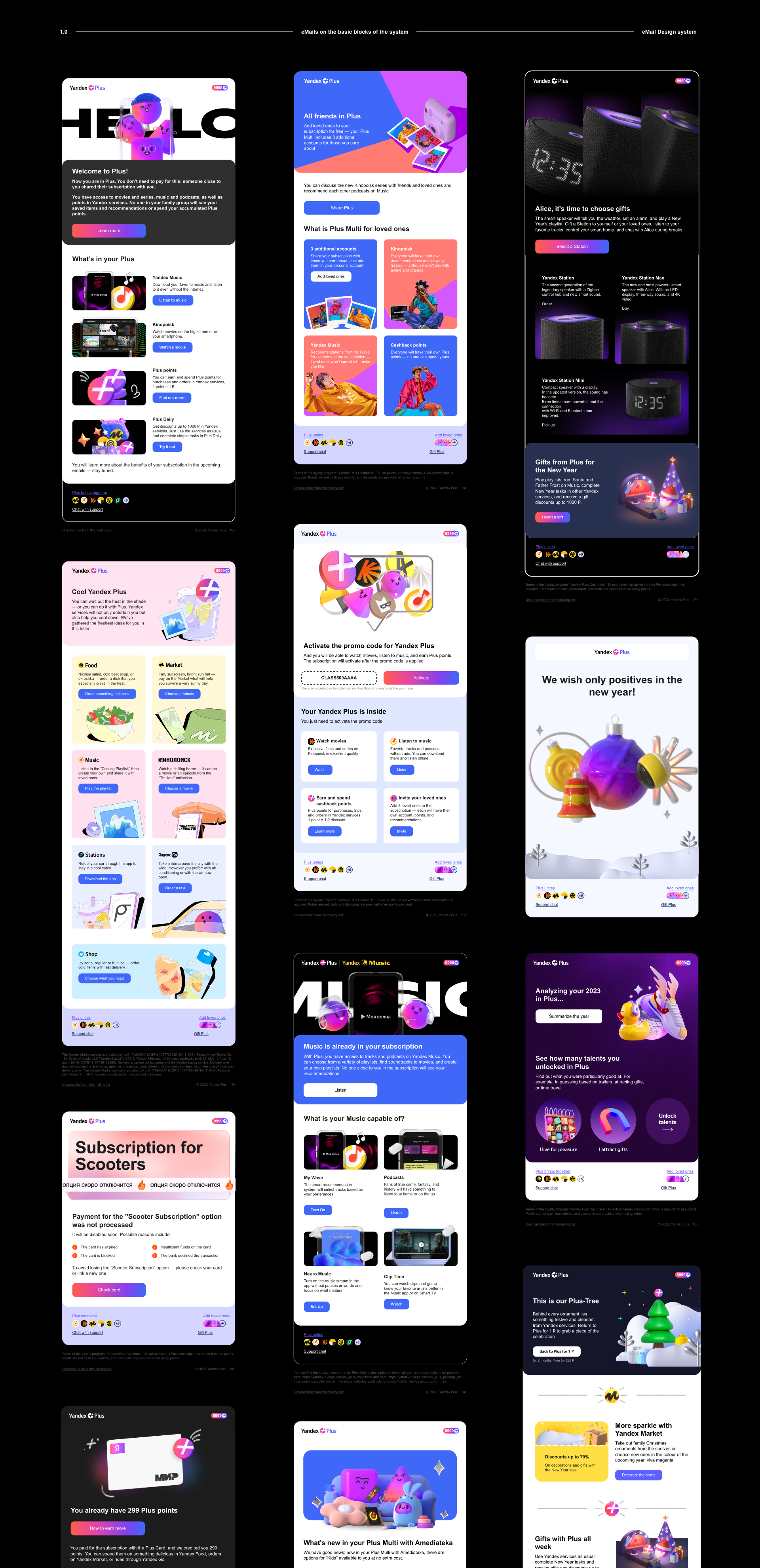 NY Digital Awards Winner - Yandex Plus eMail Design System