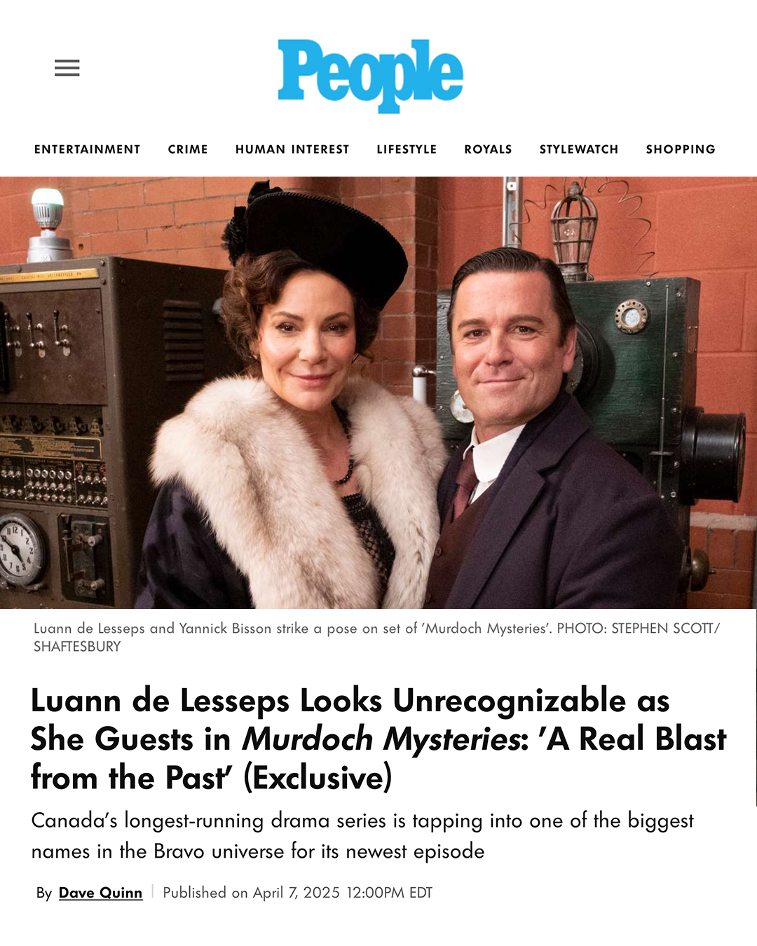 NY Digital Awards Winner - Murdoch Mysteries Meets The Real Housewives
