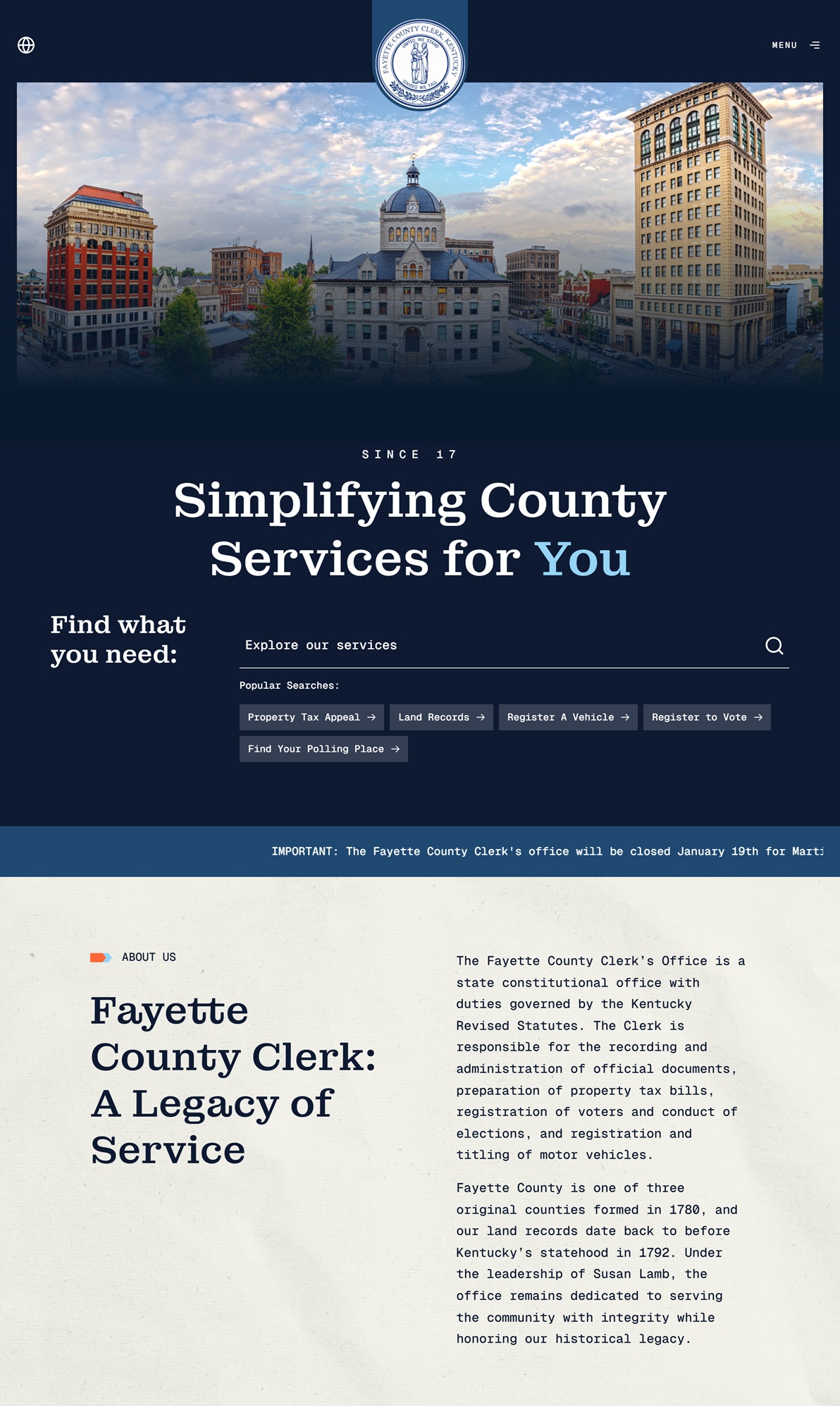 NY Digital Awards Winner - Website Redesign for Fayette County