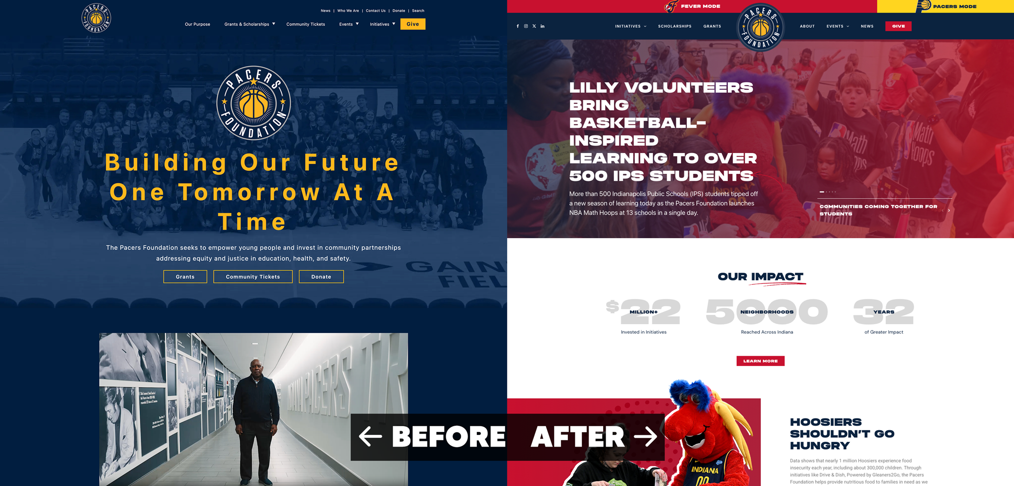 NY Digital Awards Winner - Indiana Pacers & Fever Foundation Website