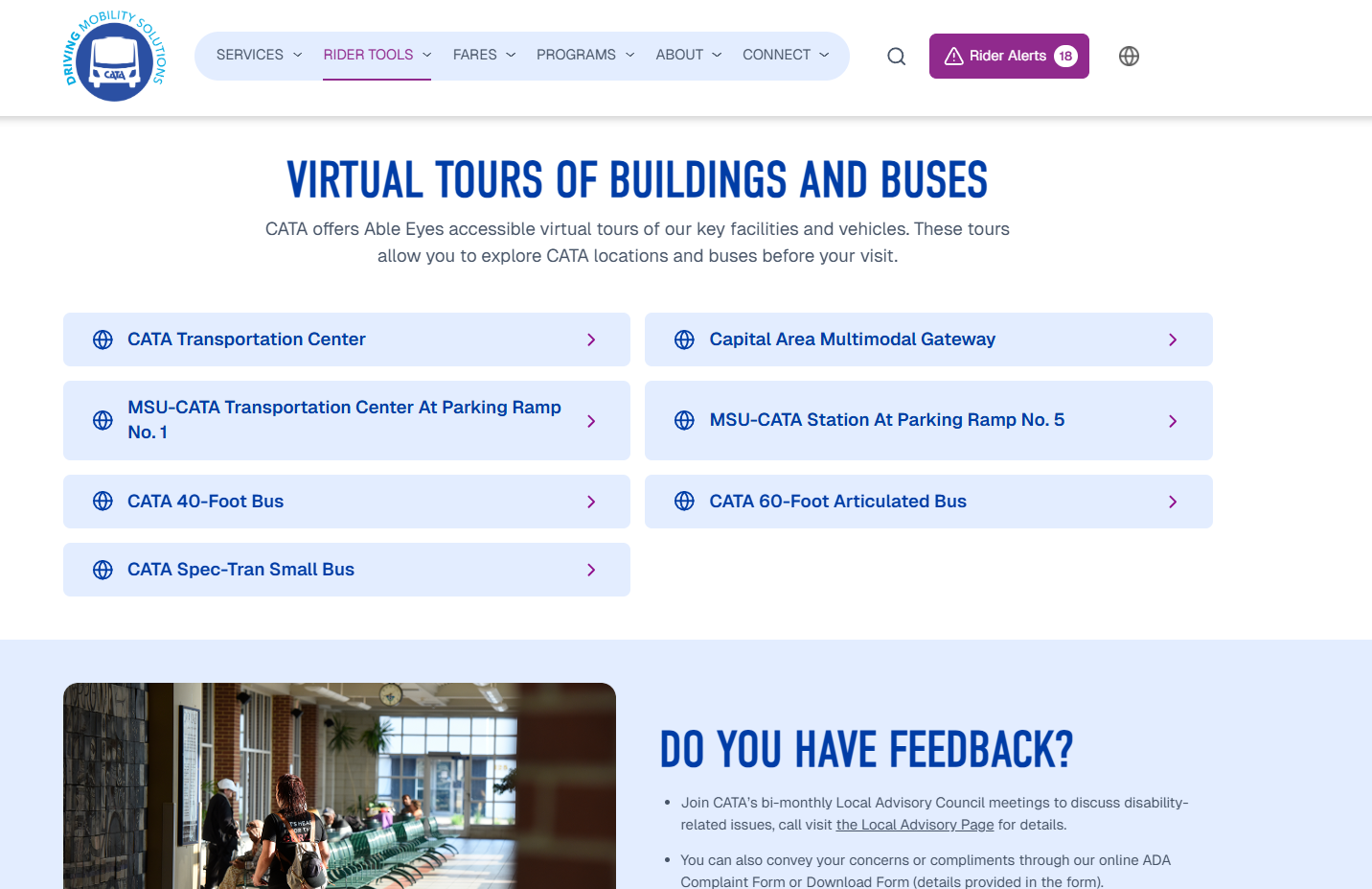NY Digital Awards Winner - Website for Capital Area Transportation Authority (CATA)
