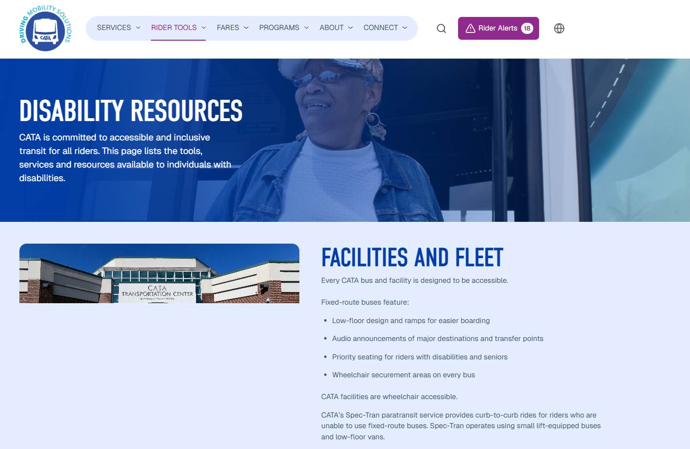 NY Digital Awards Winner - Website for Capital Area Transportation Authority (CATA)