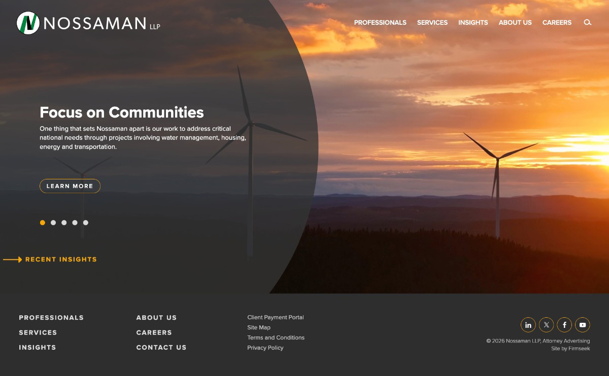NY Digital Awards Winner - Nossaman Website