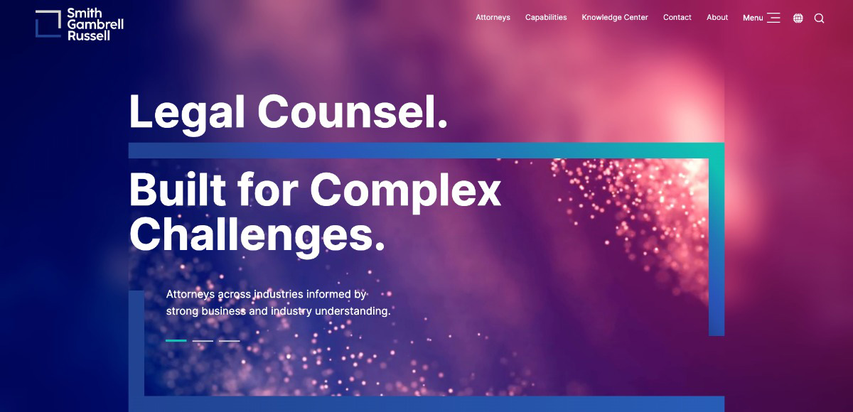 NY Digital Awards Winner - Smith Gambrell Russell Website